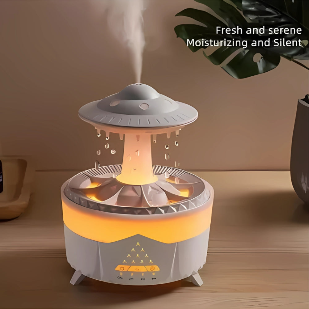 Humidificador Efecto Gotas Lluvia Ovni