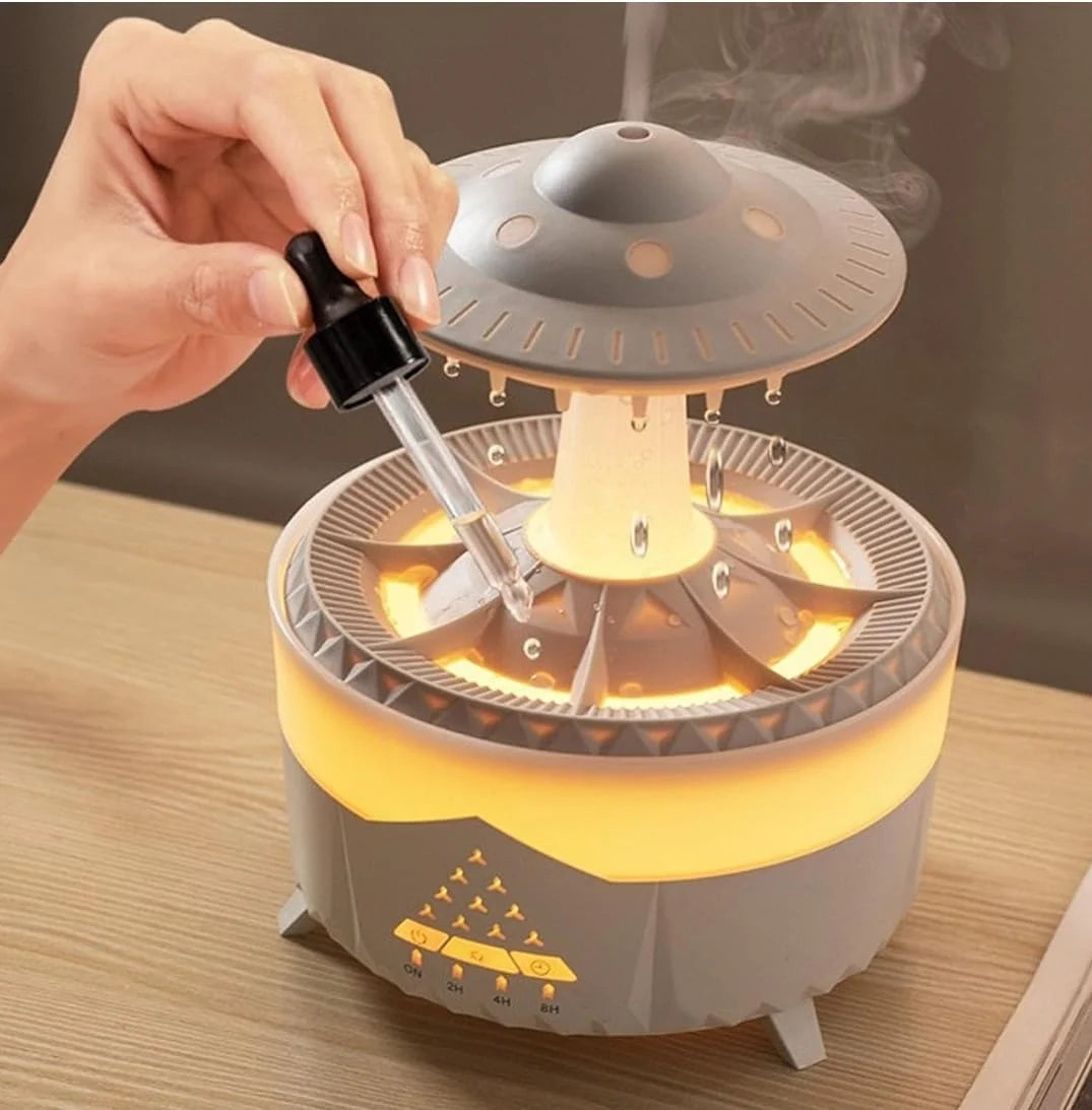 Humidificador Efecto Gotas Lluvia Ovni